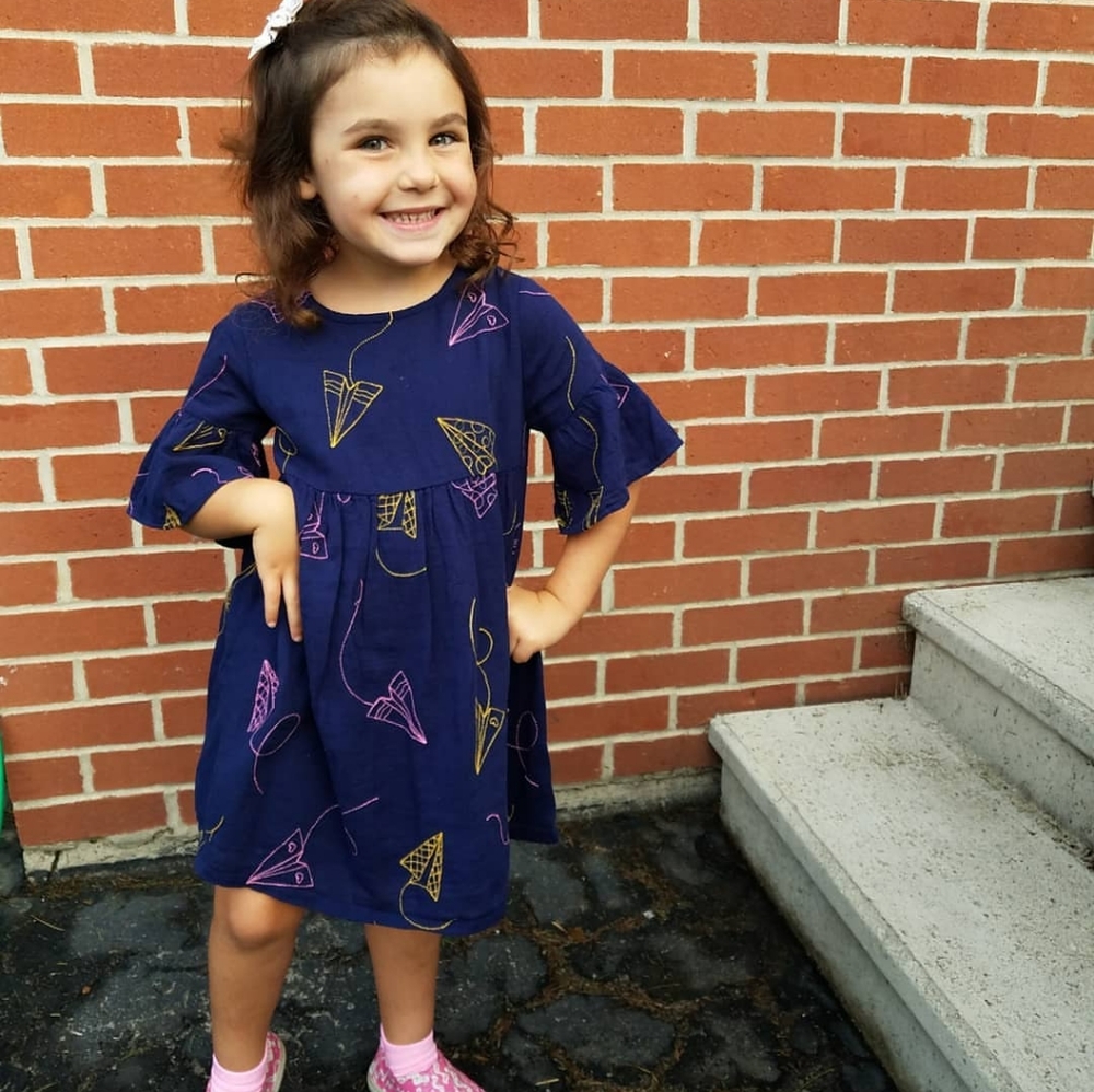 Girls paper air plane dress